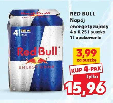 Napój energetyzujący Red Bull 4-pak promocja w Kaufland