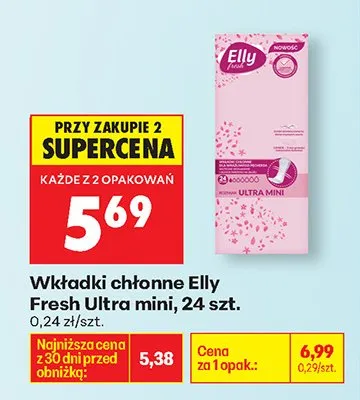 Wkładki chłonne Fresh Ultra mini promocja w Biedronka