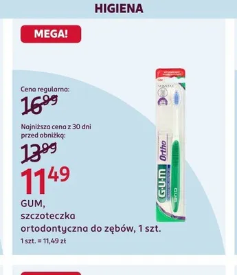 Szczoteczka ortodontyczna do zębów GUM Ortho promocja w Rossmann