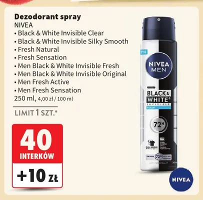 Dezodorant spray Nivea Men Fresh Sensation promocja w Intermarche