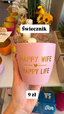 Świecznik Happy Wife Happy Life KiK promocja w KiK