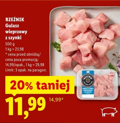 Gulasz wieprzowy z szynki Rzeźnik promocja w Lidl
