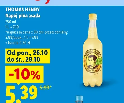 Napój Thomas Henry Piña Asada promocja w Lidl