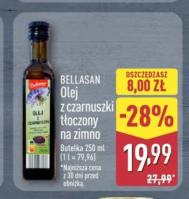 Olej z czarnuszki tłoczony na zimno Bellasan promocja w Aldi