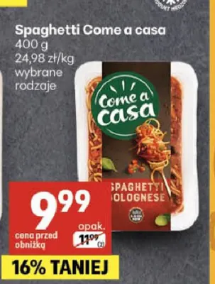 Spaghetti Come a casa promocja w Delikatesy Centrum