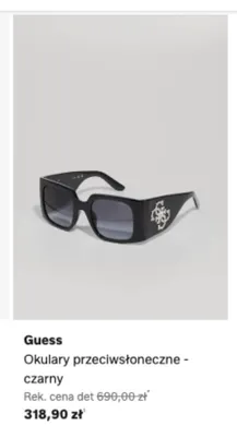 Okulary przeciwsłoneczne Guess czarne promocja w Lounge by Zalando