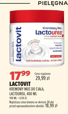Kremowy mus do ciała Lactovit Lactourea promocja w Drogerie Natura