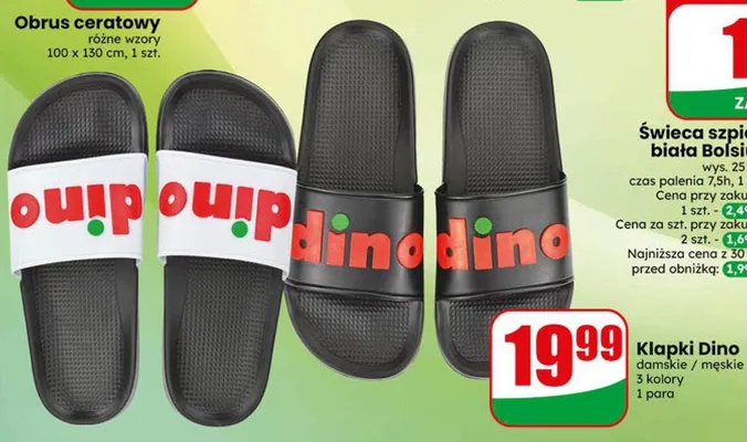 Klapki Dino damskie 3 kolory promocja w Dino