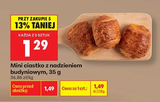 Mini ciastko z nadzieniem budyniowym promocja w Biedronka