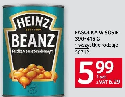 Fasolka w sosie Heinz Beanz 390-415 g promocja w Selgros