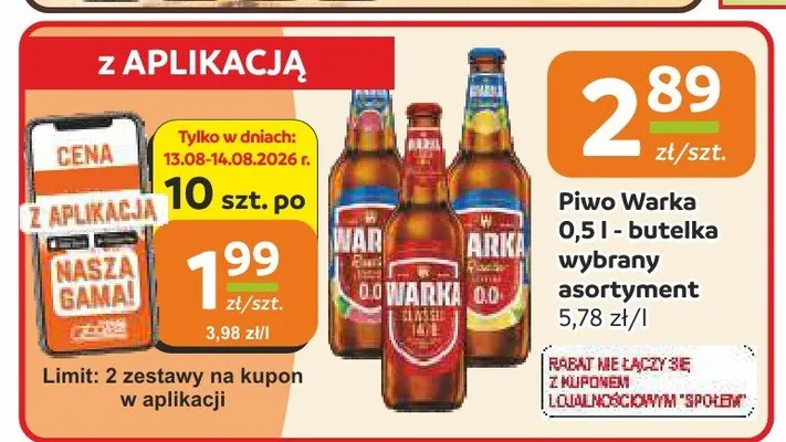 Piwo bezalkoholowe Warka promocja w Społem Częstochowa