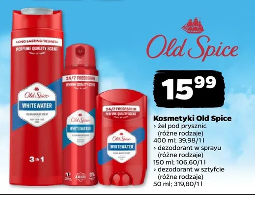 Żel pod prysznic Old Spice Whitewater promocja w Netto