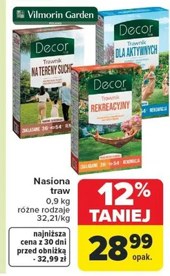 Nasiona traw promocja w Carrefour
