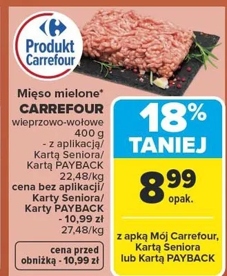 Mięso mielone wieprzowo-wołowe Carrefour promocja w Carrefour