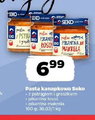 Pasta kanapkowa z pstrągiem i groszkiem Seko promocja w Netto