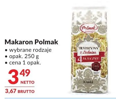 Makaron Polmak promocja w Makro