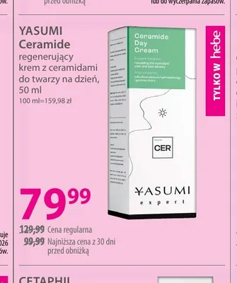 Regenerujący krem z ceramidami do twarzy na dzień Ceramide Yasumi promocja w Hebe