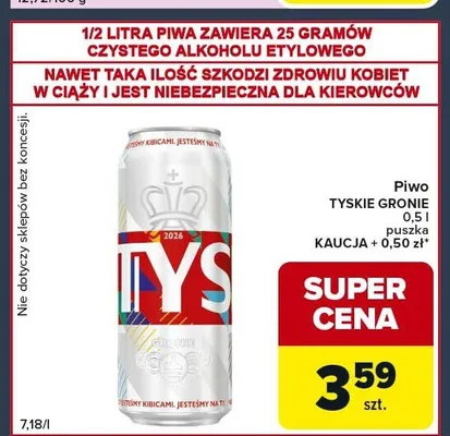 Piwo TYSKIE GRONIE puszka promocja w Globi
