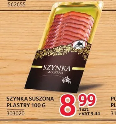 Szynka suszona plastry ZMB Białystok promocja w Selgros