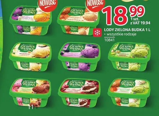 Lody śmietankowe Zielona Budka 1 l promocja w Selgros