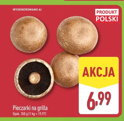 Pieczarki na grilla polskie Aldi promocja w Aldi