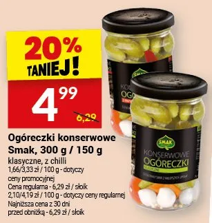 Ogóreczki konserwowe klasyczne, z chili promocja w Twój Market