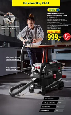 Odkurzacz warsztatowy 1300 W promocja w Lidl