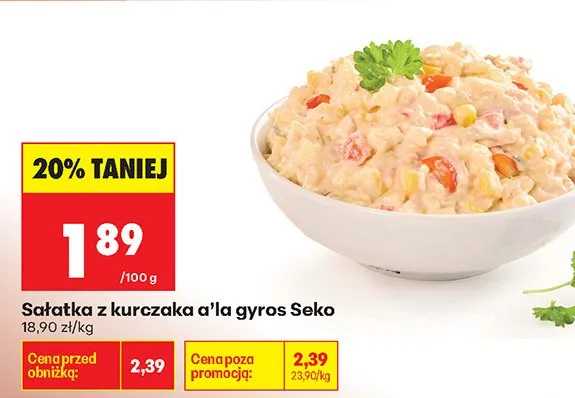 Sałatka z kurczaka a'la gyros  promocja w Biedronka