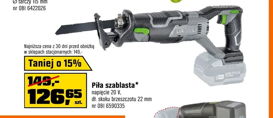 Piła szablasta Lux-Tools promocja w OBI