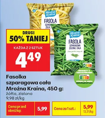 Fasolka szparagowa cała zielona Mroźna Kraina promocja w Biedronka