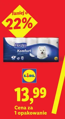 Papier toaletowy 3-warstwowy Floralys Komfort 10-pak promocja w Lidl