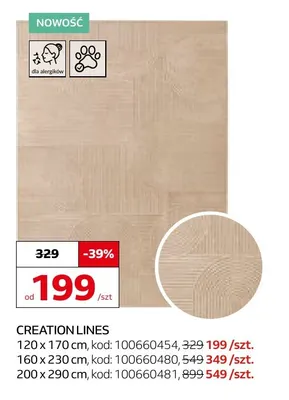 Dywan Creation Lines 160x230 cm promocja w Komfort
