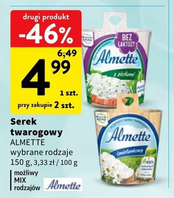 Serek twarogowy Almette promocja w Intermarche