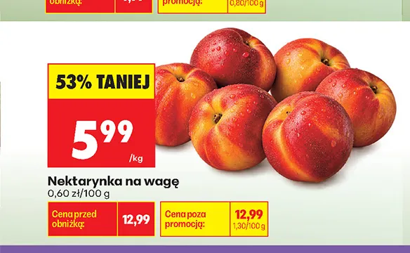 Nektarynki promocja w Biedronka