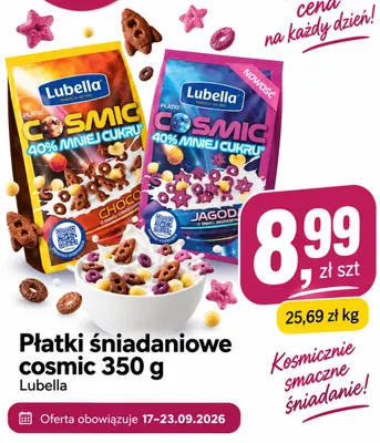 Płatki śniadaniowe Cosmic Jagoda Lubella promocja w emma MARKET