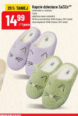 Kapcie dziecięce ZaZiZo promocja w POLOmarket