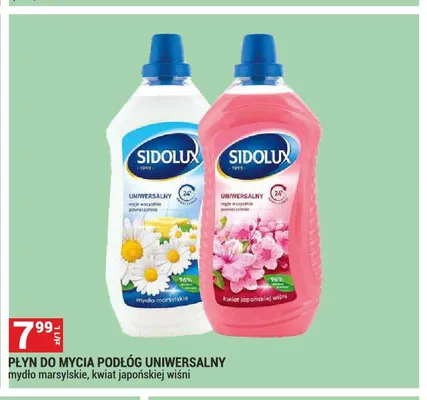 Płyn do mycia podłóg uniwersalny Sidolux kwiat japońskiej wiśni promocja w Merkury Market