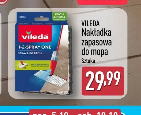 Nakładka zapasowa do mopa 1-2-Spray One Vileda promocja w Aldi