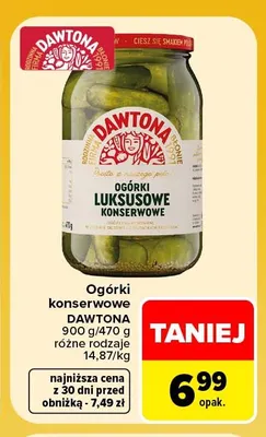 Ogórki konserwowe Dawtona promocja w Carrefour