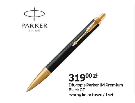 Długopis Parker IM Premium Black GT czarny kolor tuszu promocja w Empik