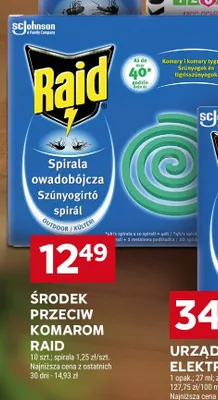 Środek przeciw komarom Raid spirala owadobójcza promocja w Stokrotka