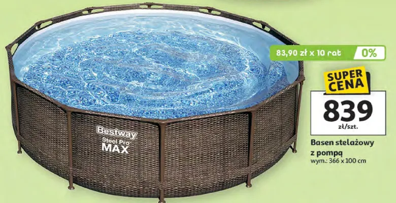 Basen stelaźowy z pompą promocja w Auchan