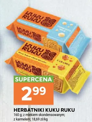 Herbatniki Kuku Ruku z mlekiem skondensowanym promocja w Stokrotka