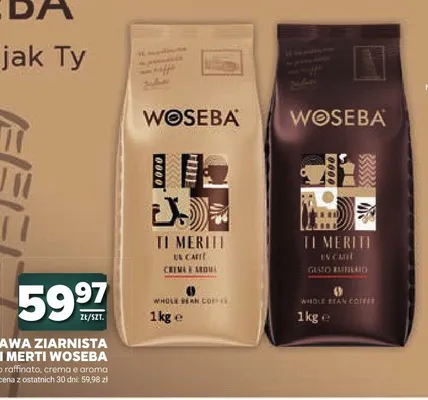 Kawa ziarnista Woseba Ti Meriti Crema e Aroma promocja w Stokrotka