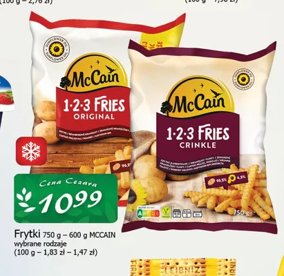 Frytki 750g promocja w CEZAR Delikatesy