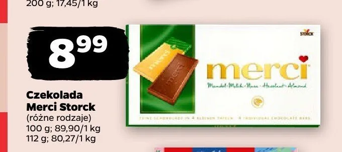Czekolada Merci promocja w Netto