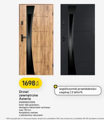 Drzwi zewnętrzne Asteria promocja w Castorama