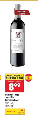 Wino czerwone Montelago Jumilla Monastrell promocja w Biedronka