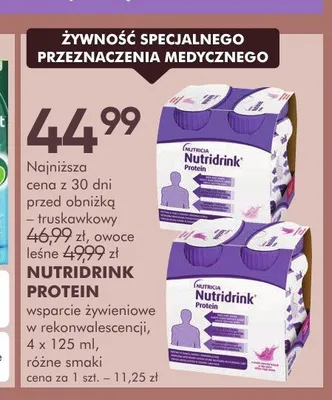 Wsparcie żywieniowe Nutridrink Protein 4-pak promocja w Super-Pharm