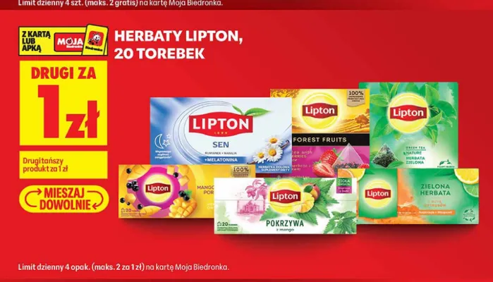 Herbata owocowa Lipton Forest Fruits promocja w Biedronka